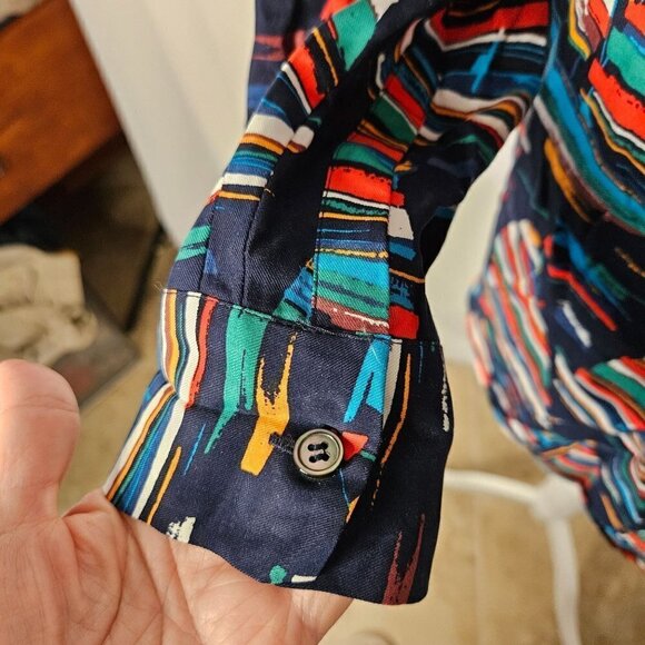 Soft Surroundings Size Large Multicolor Sailboat on Navy Blue Long Sleeve Shirt - Picture 6 of 11